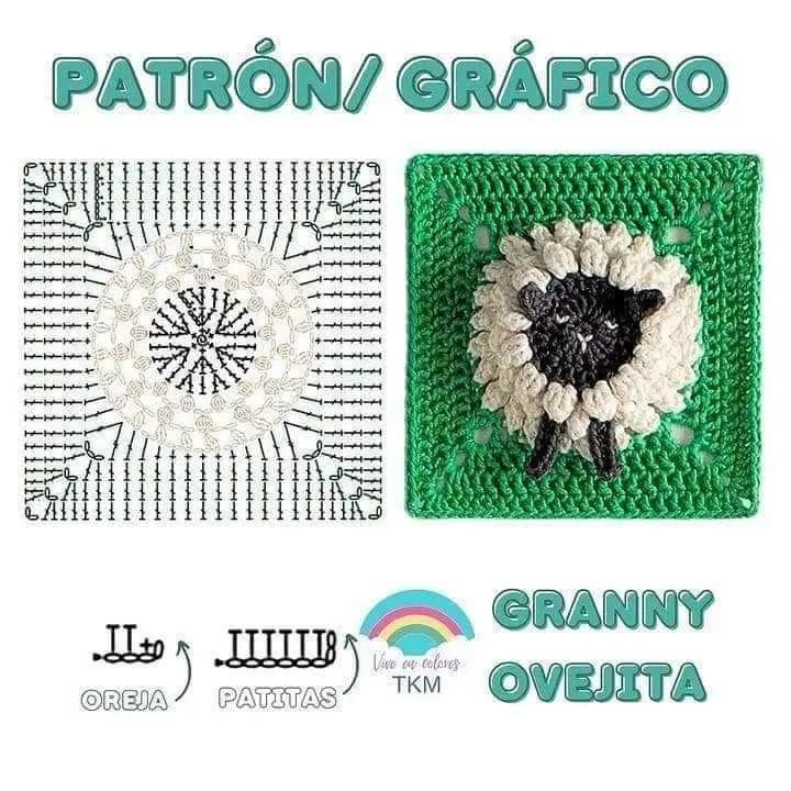 Cuadrados de crochet con diseños de animales encantadores