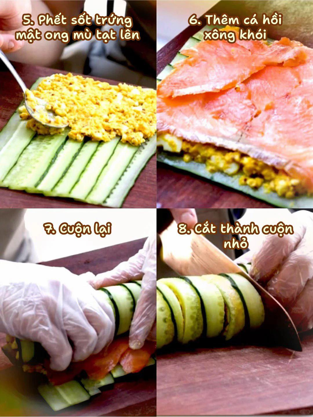 Cuộn Dưa Leo Cá Hồi Xông Khói Tươi Mát