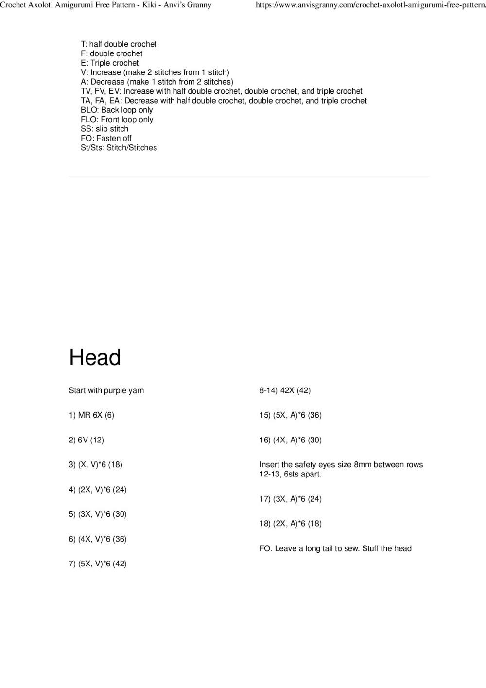 Cute Axolotl Free Crochet Pattern and Video Tutorial