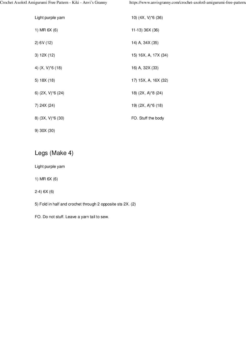 Cute Axolotl Free Crochet Pattern and Video Tutorial