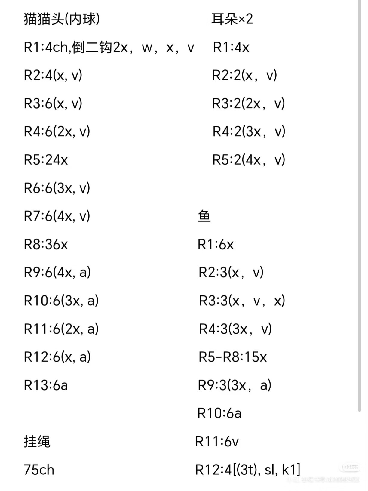 Cute Crochet Cat and Fish Keychain Set in Pastel Colors