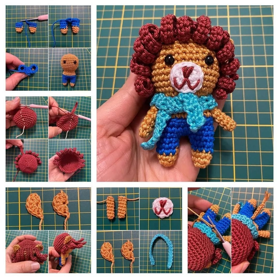 Cute Crochet Lion Amigurumi Pattern for Beginners by Halime Civelek