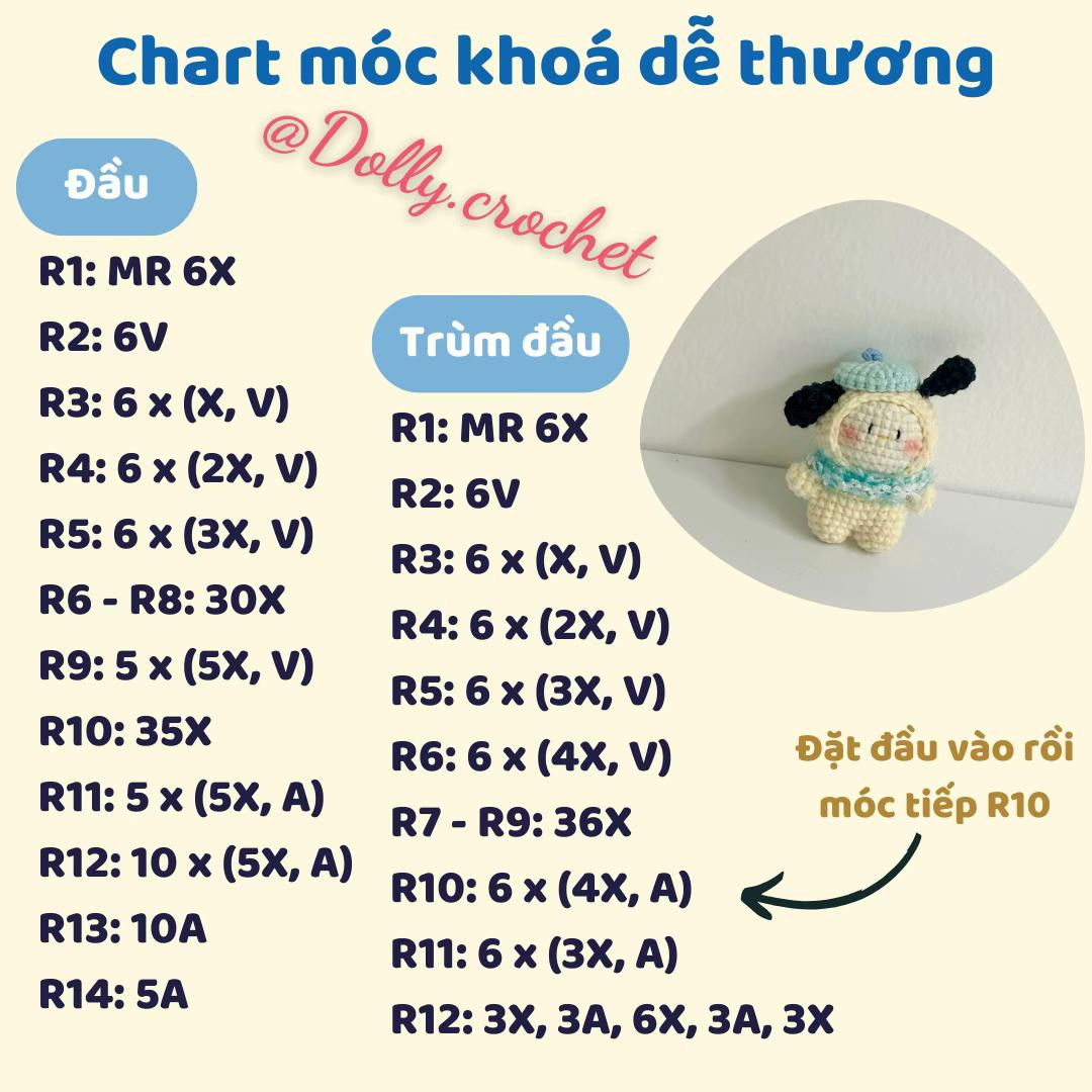 Cute crochet plushie with blue hat and scarf.