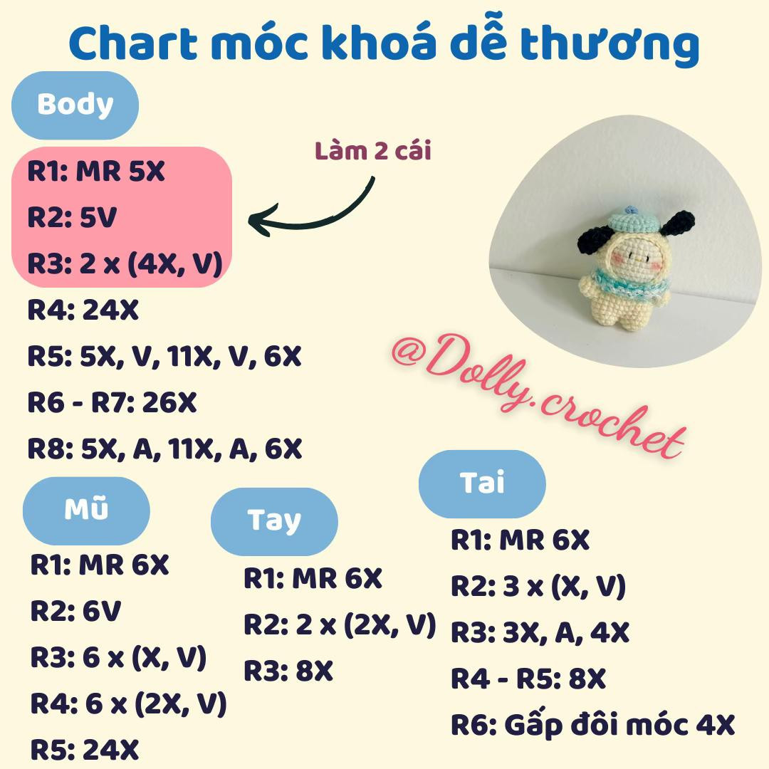 Cute crochet plushie with blue hat and scarf.