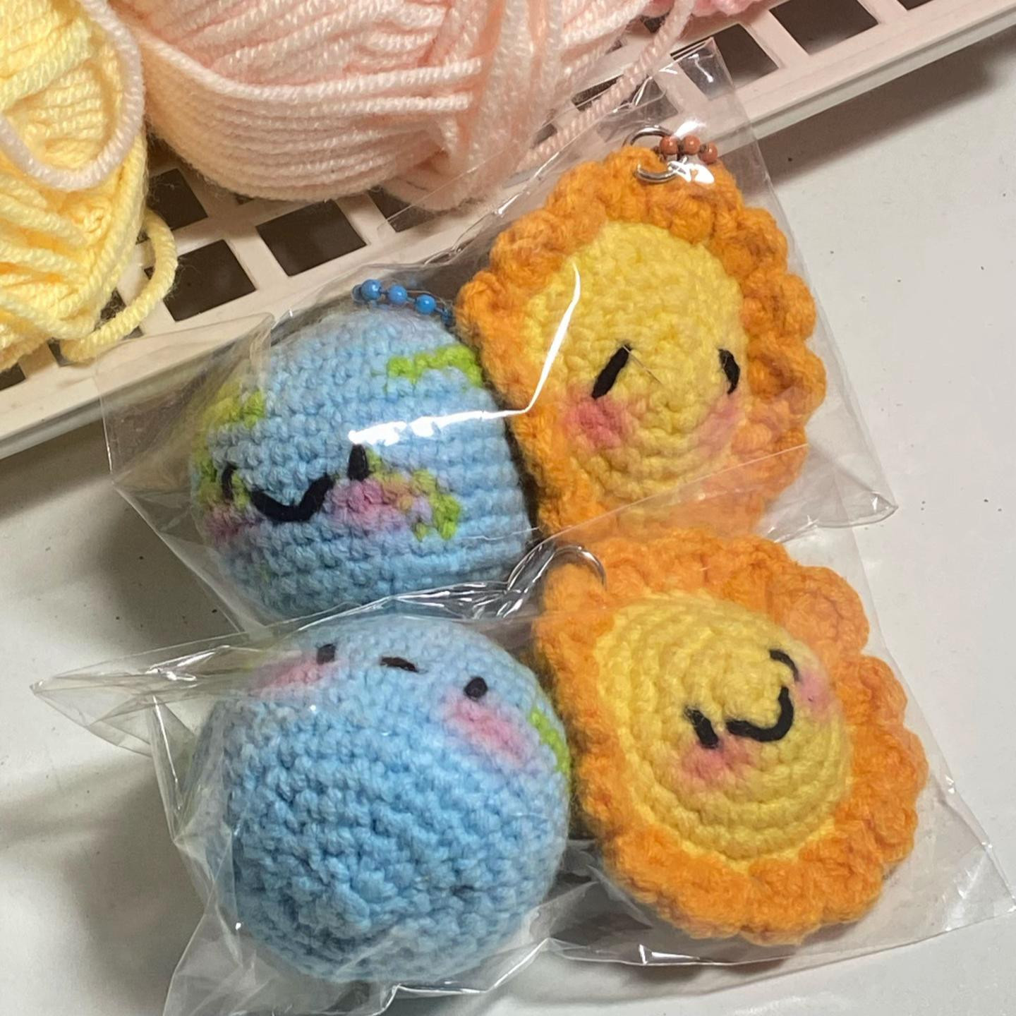 Cute Crochet Sun and Earth Keychain Tutorial