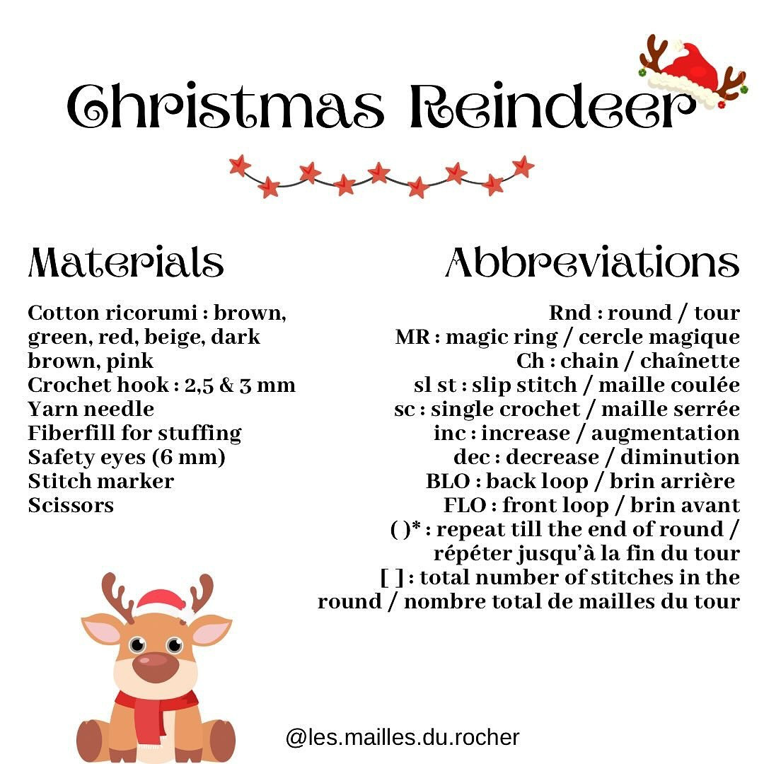 Cute Crocheted Reindeer Amigurumi Pattern for Christmas