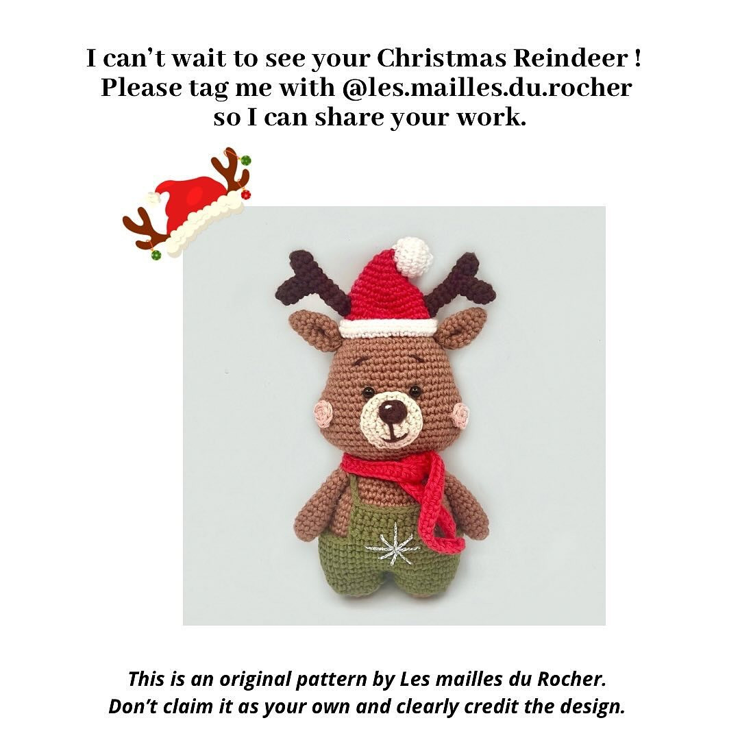 Cute Crocheted Reindeer Amigurumi Pattern for Christmas