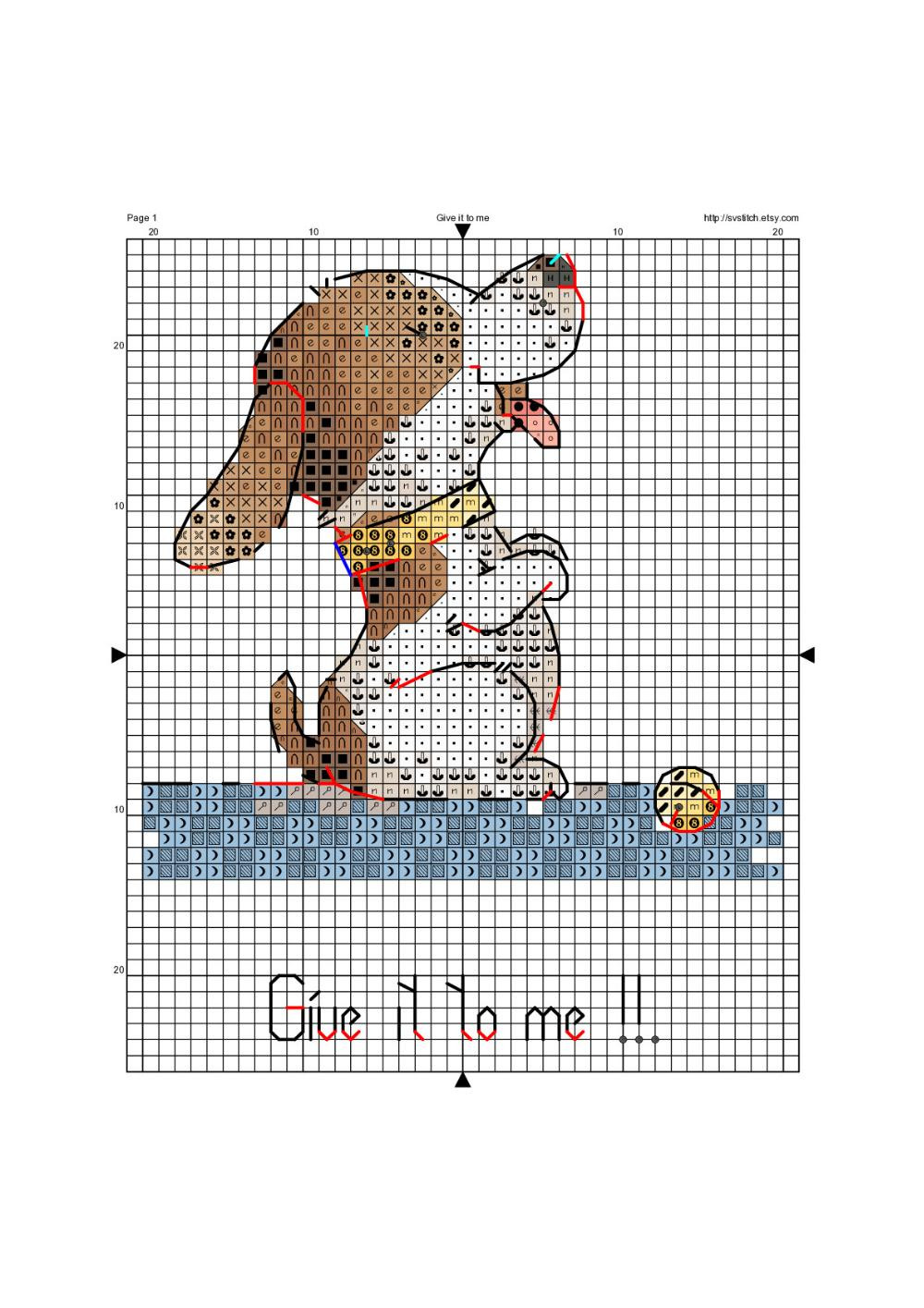 Cute Dog Cross Stitch Pattern with Ball Design