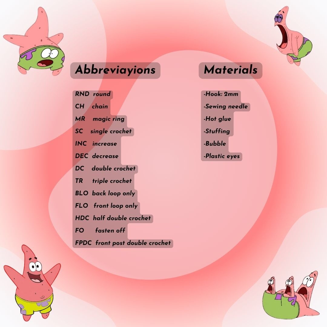🧶Cute Patrick Star Plushie Crochet Pattern😎