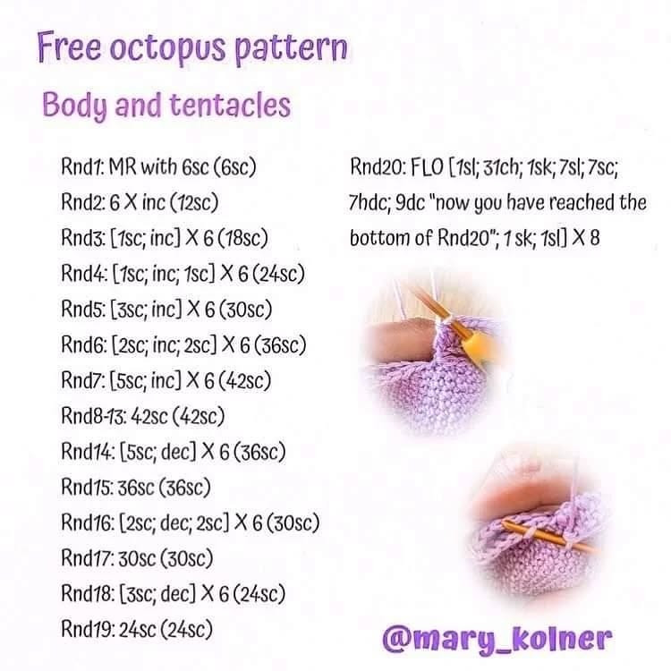 Cute Purple Octopus Crochet Pattern for Beginners