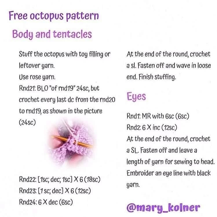 Cute Purple Octopus Crochet Pattern for Beginners