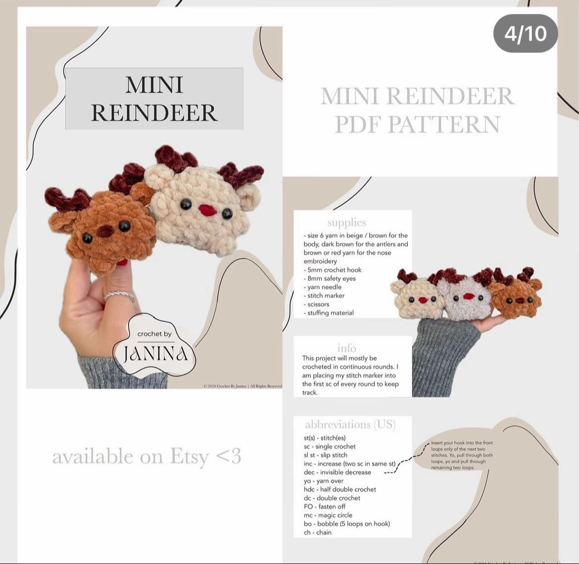 Cute Reindeer Crochet Pattern: Santa and Elf Hat Edition