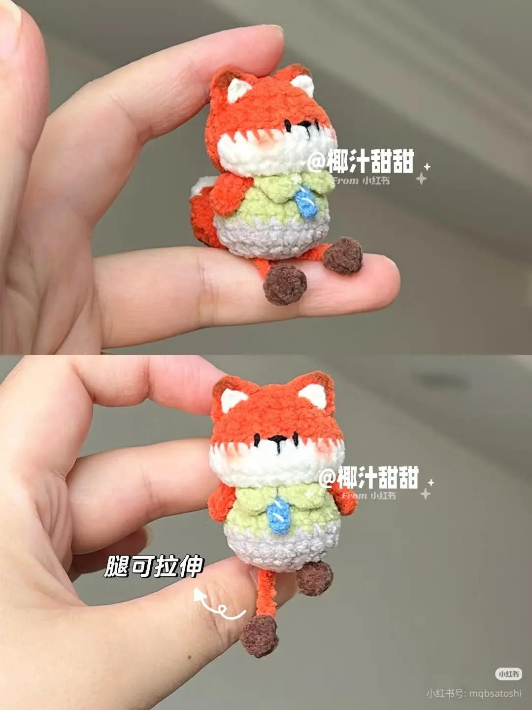 Cute Stretchable Crochet Bunny with Police Uniform