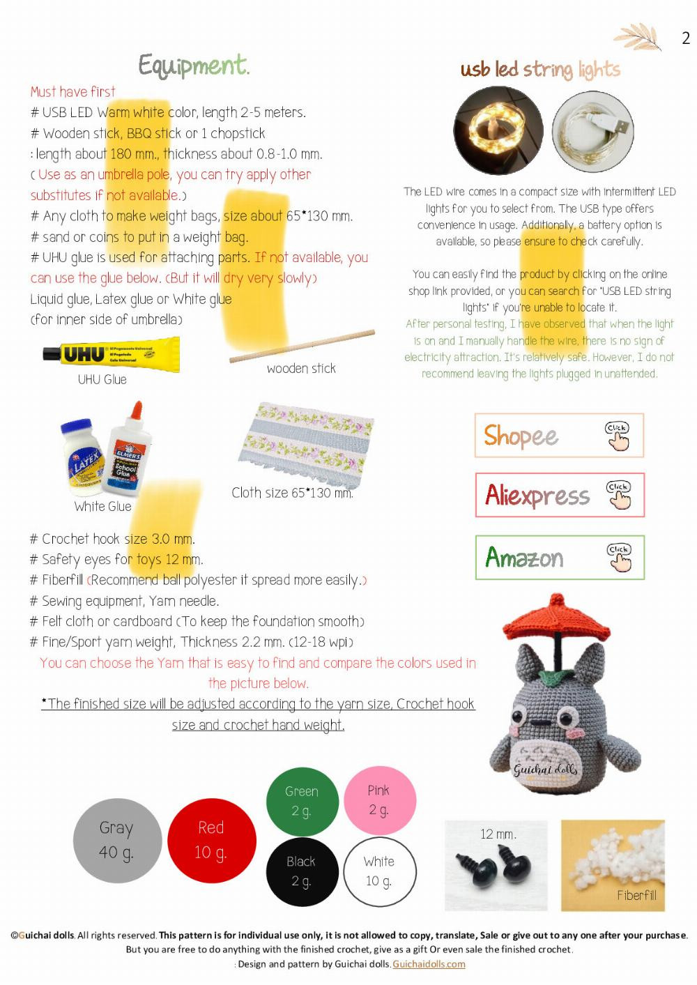 Cute Totoro Amigurumi with Umbrella Crochet Pattern Guide