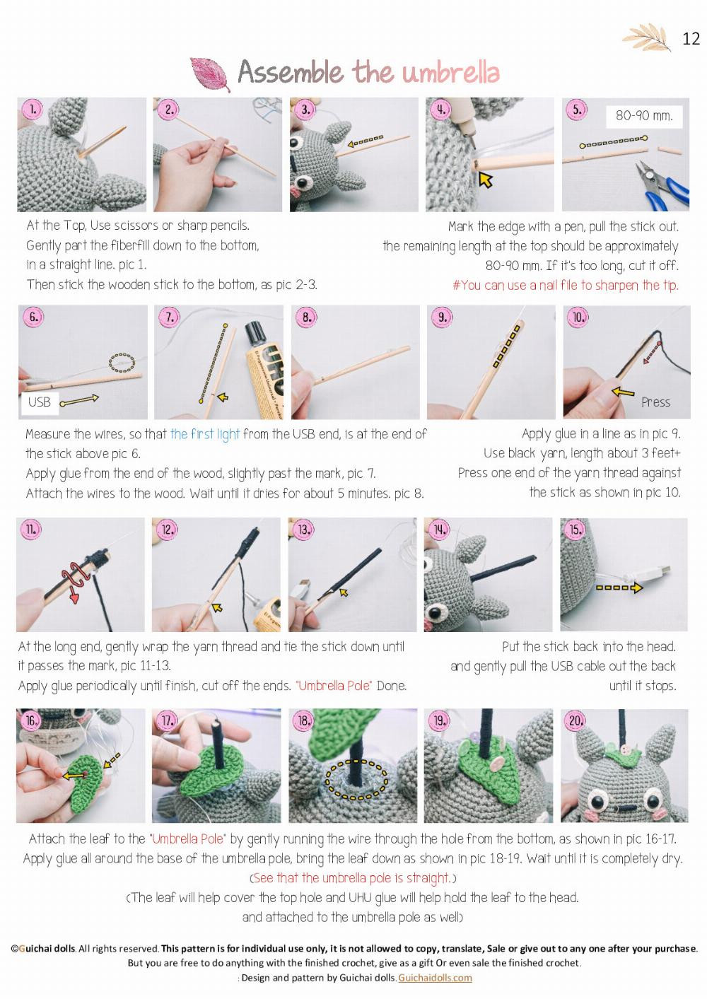 Cute Totoro Amigurumi with Umbrella Crochet Pattern Guide