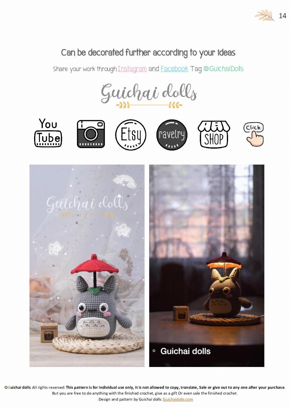 Cute Totoro Amigurumi with Umbrella Crochet Pattern Guide