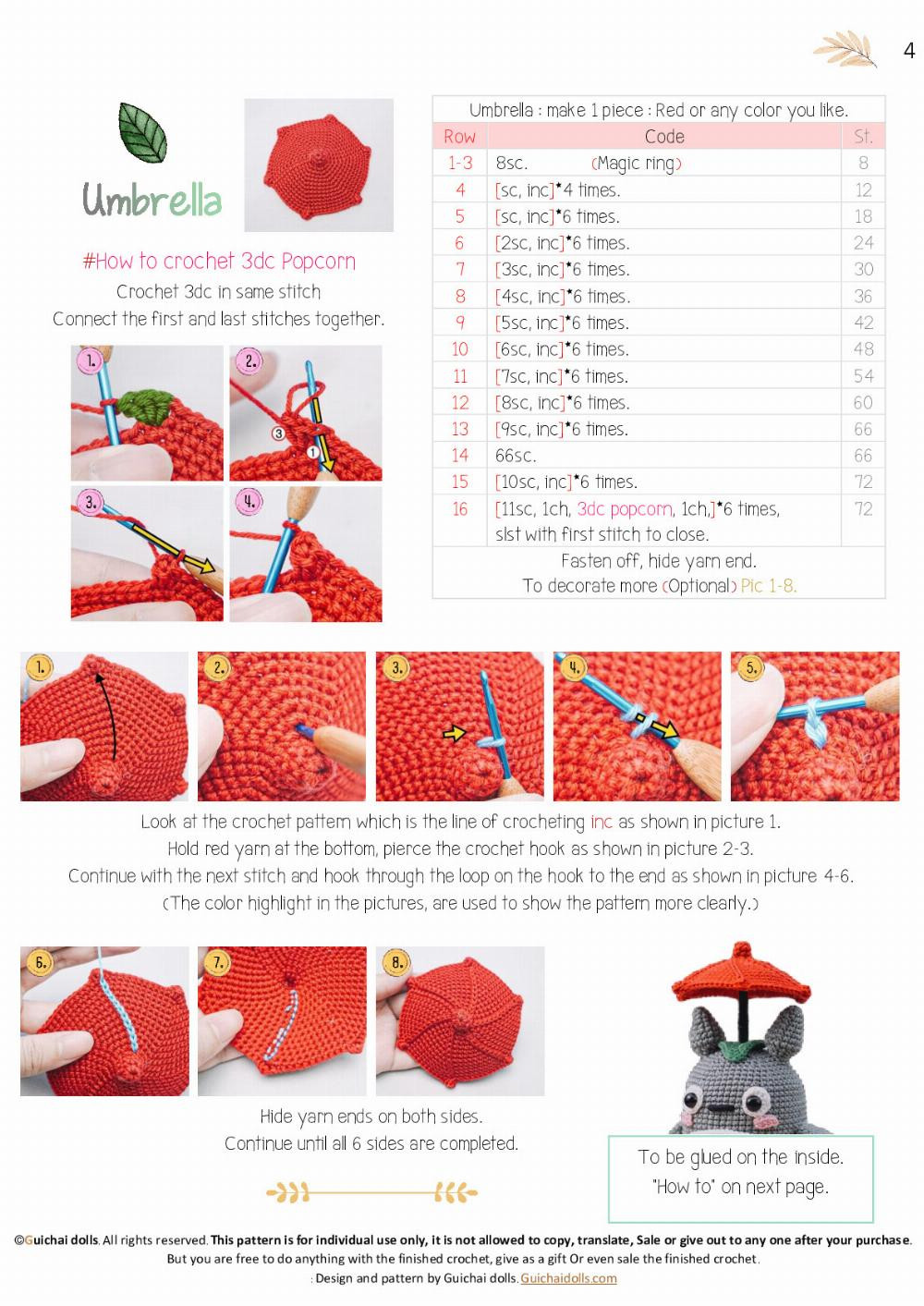 Cute Totoro Amigurumi with Umbrella Crochet Pattern Guide