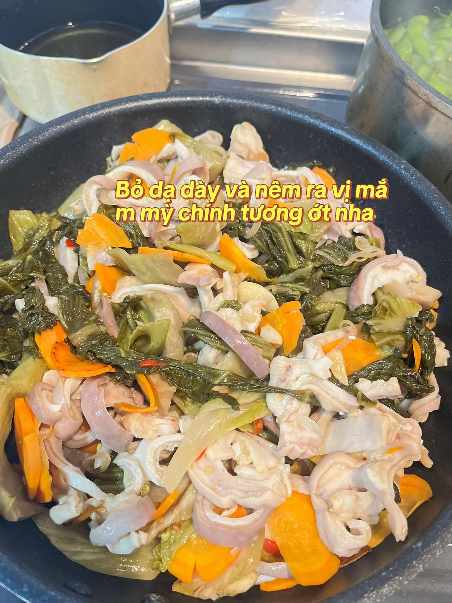 Dạ Dày Xào Dưa Chua, Thơm Ngon Đậm Đà Hương Vị