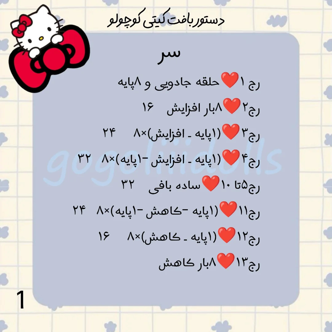 دستور بافت کیتی کوچولو