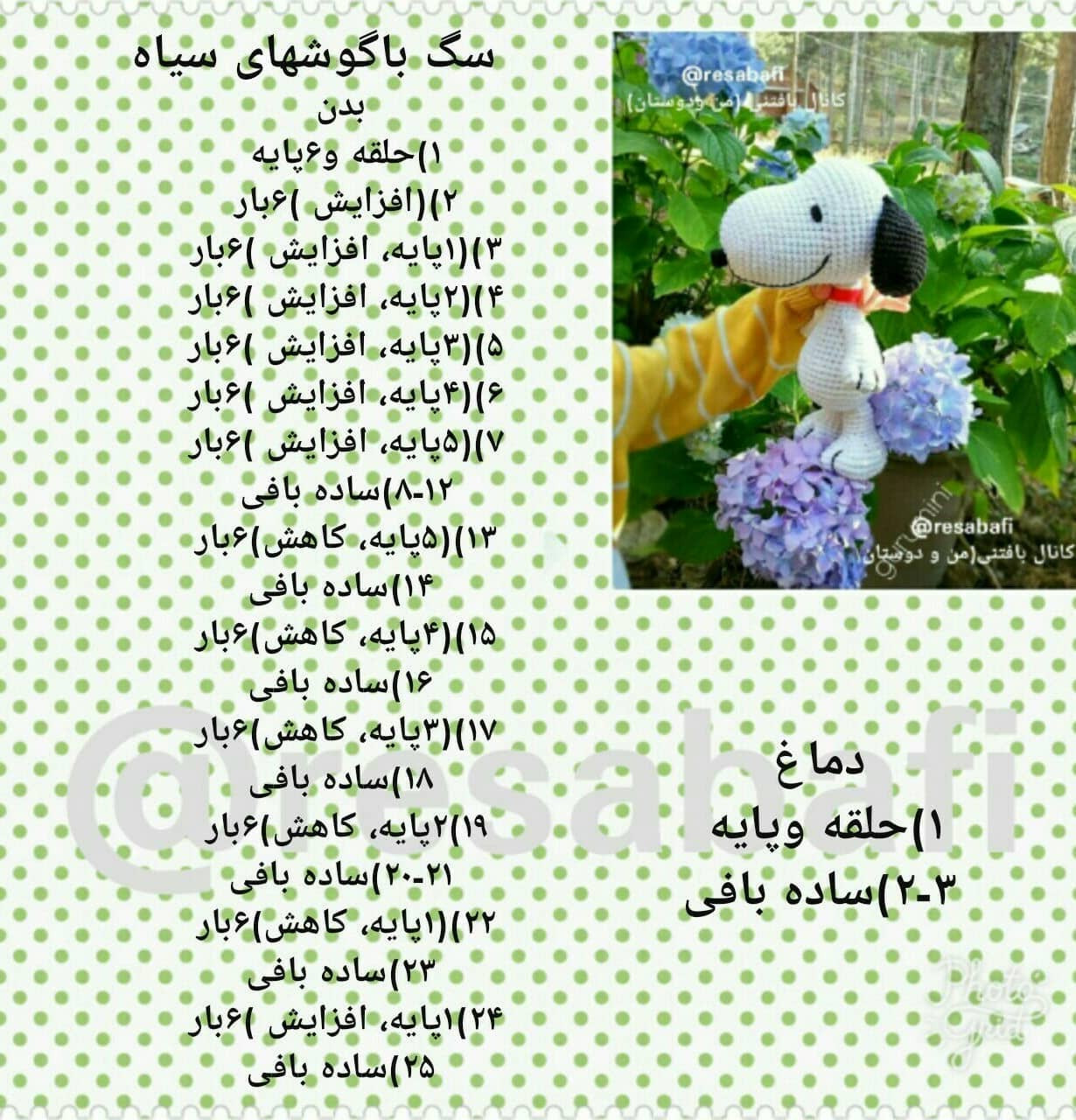 دستور بافت رایگان اسنوپی زیبا در باغ