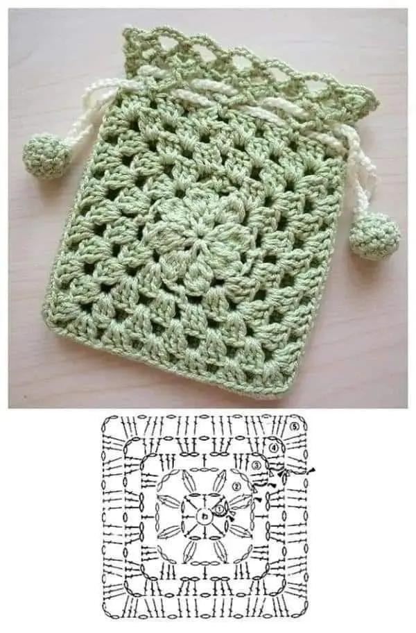 Elegant Crochet Bag Pattern with Detailed Stitch Diagram