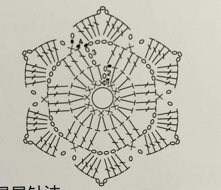 Elegant Crochet Doily Pattern with Floral Motif and Detailed Chart