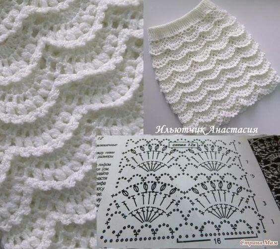 Elegant Crochet Dress with Layered Lace Skirt Pattern