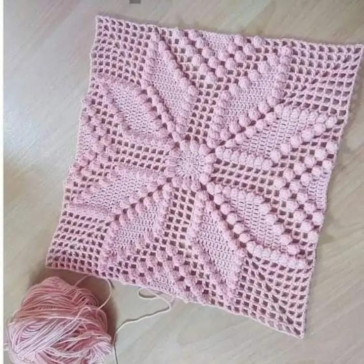 Elegant Crochet Pillow with Geometric Star Design