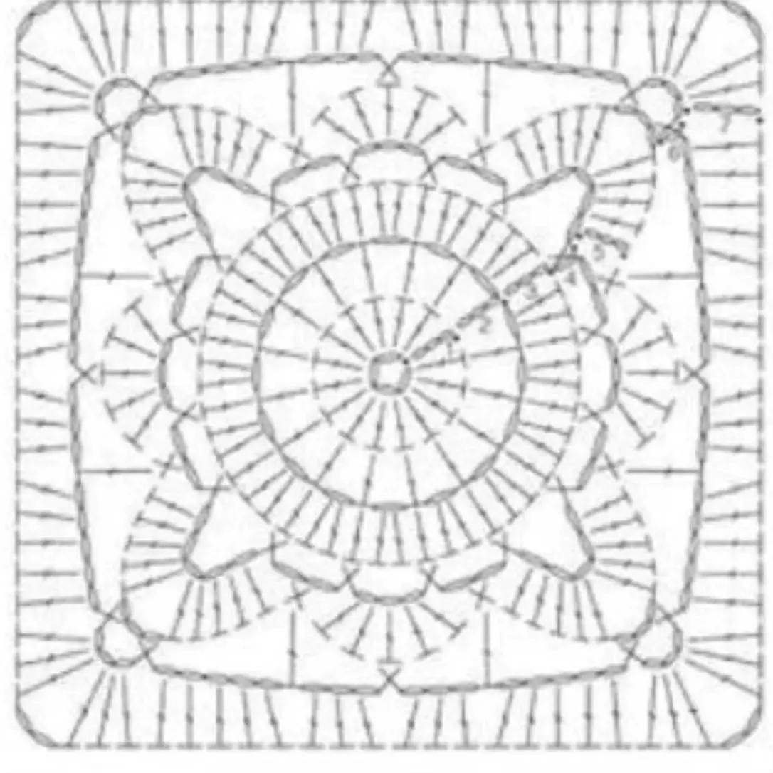 Elegant Crochet Square Pattern with Intricate Floral Design