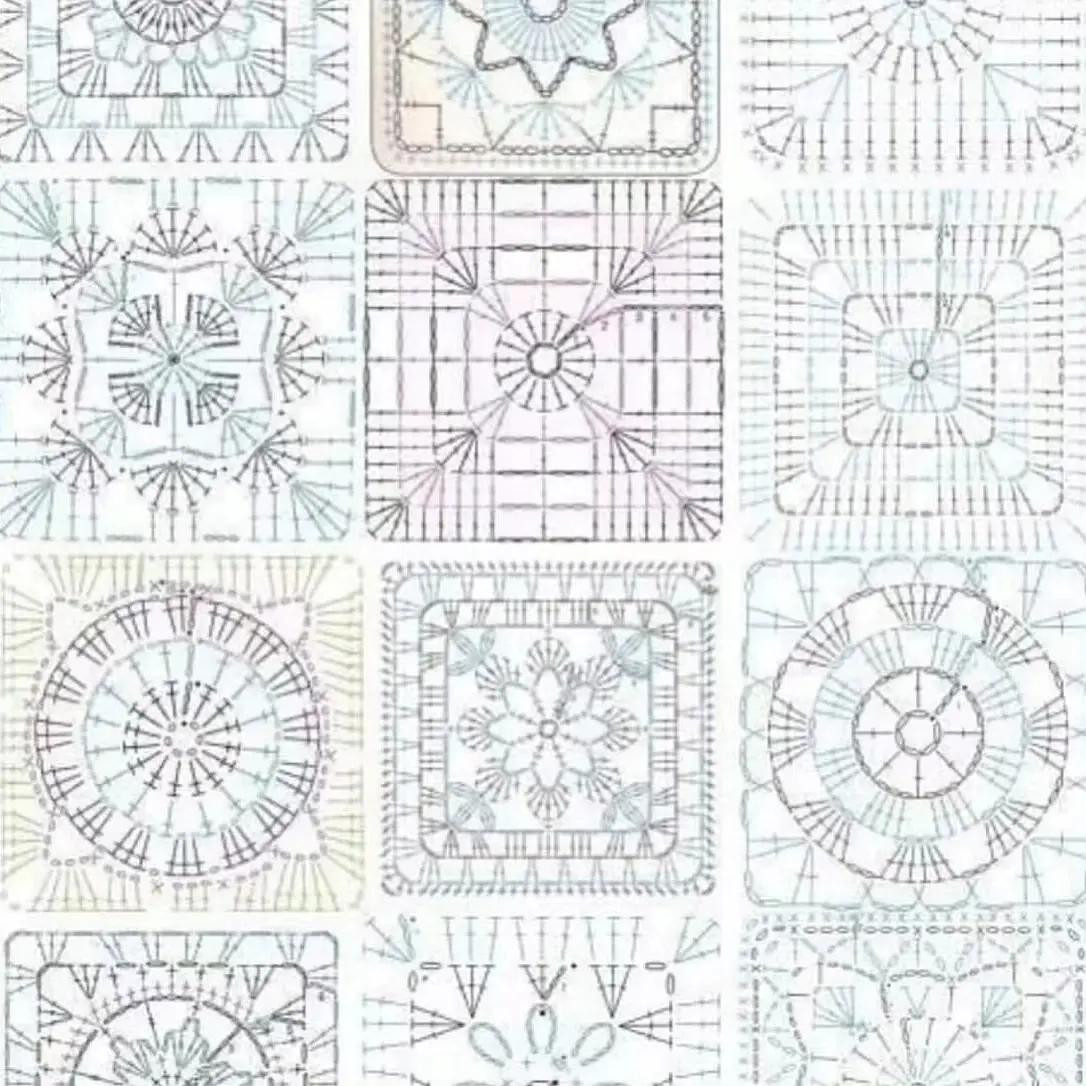 Elegant Crochet Square Patterns with Floral Designs