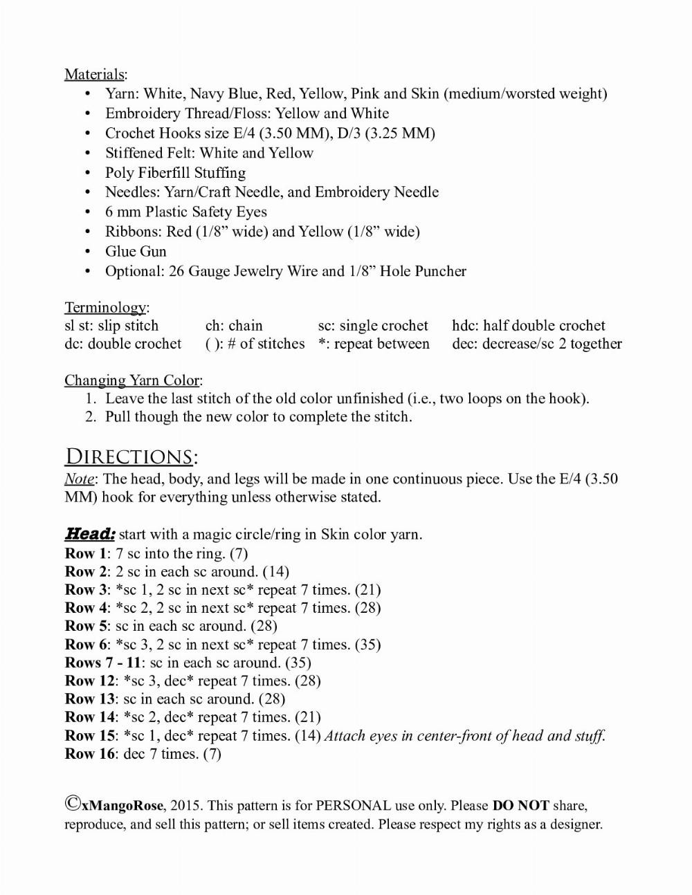 Eternal Sailor Moon Amigurumi Doll Crochet Pattern by xMangoRose