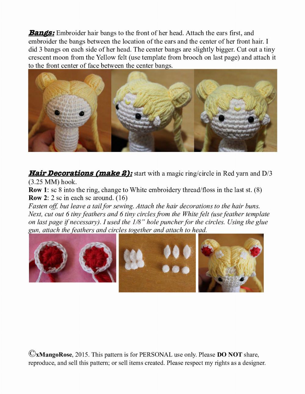 Eternal Sailor Moon Amigurumi Doll Crochet Pattern by xMangoRose