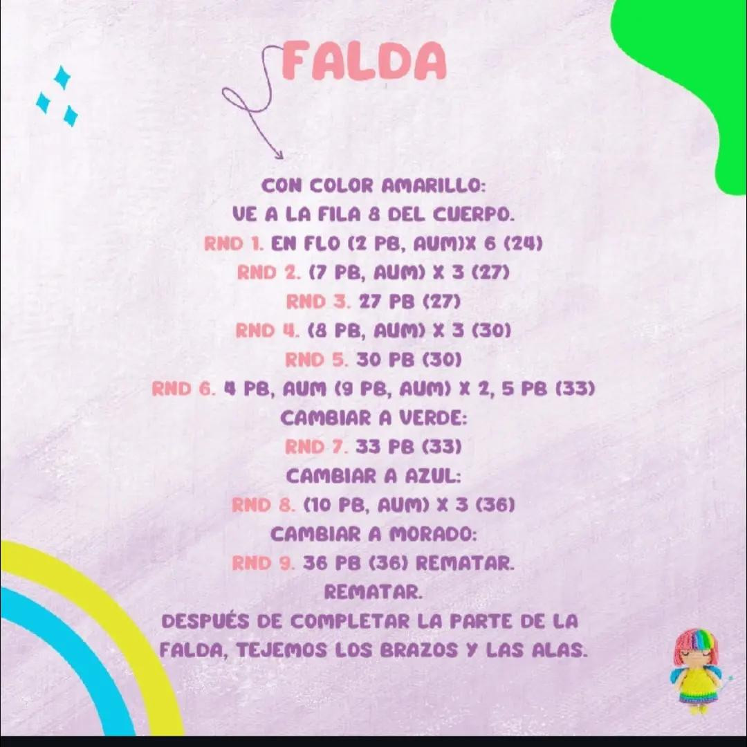 Fada Arco-íris Amigurumi: Padrão Grátis para Artesãos