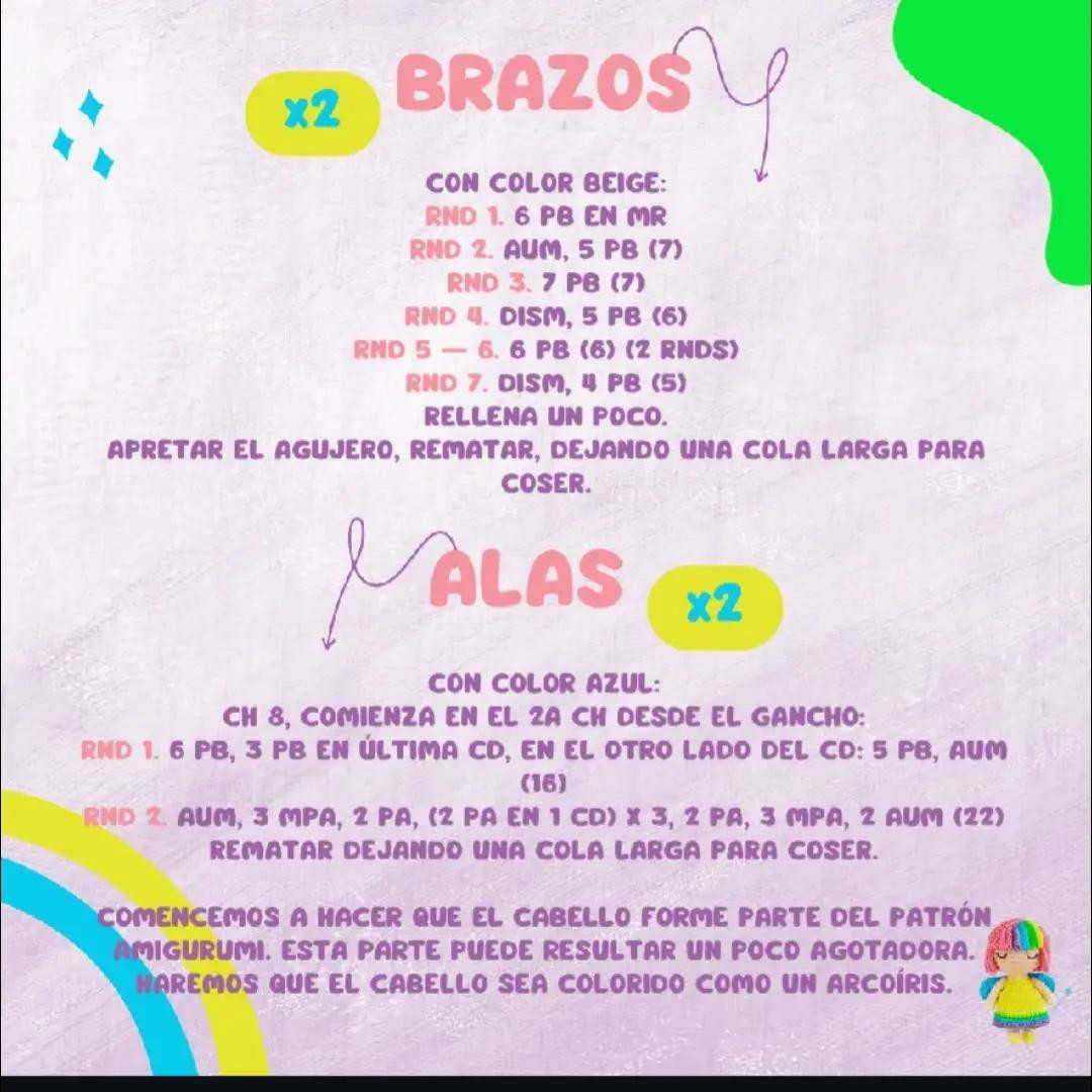 Fada Arco-íris Amigurumi: Padrão Grátis para Artesãos
