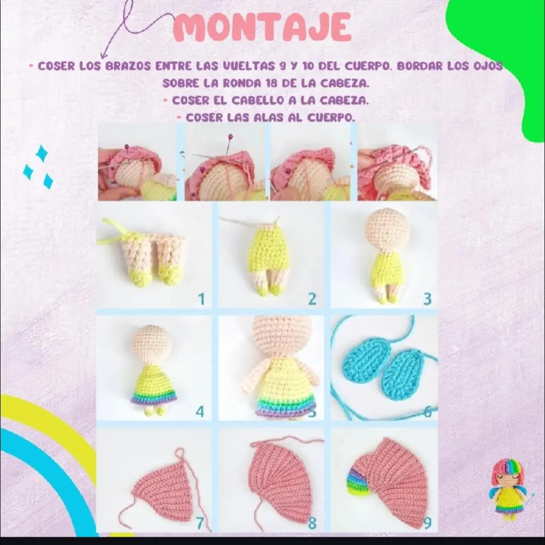 Fada Arco-íris Amigurumi: Padrão Grátis para Artesãos