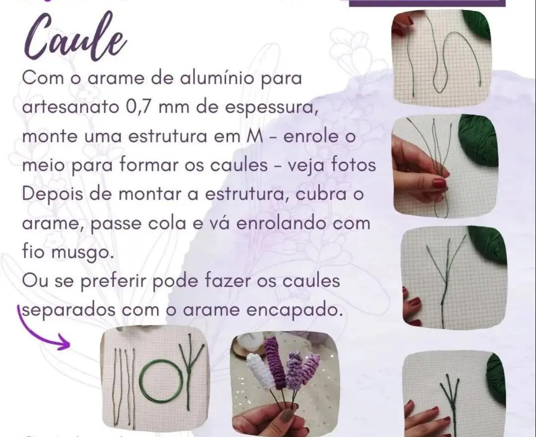 Flor de Lavanda em Crochê: Receita Grátis e Fácil de Seguir