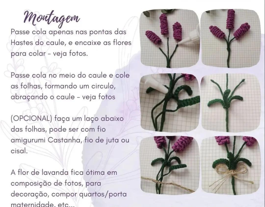 Flor de Lavanda em Crochê: Receita Grátis e Fácil de Seguir