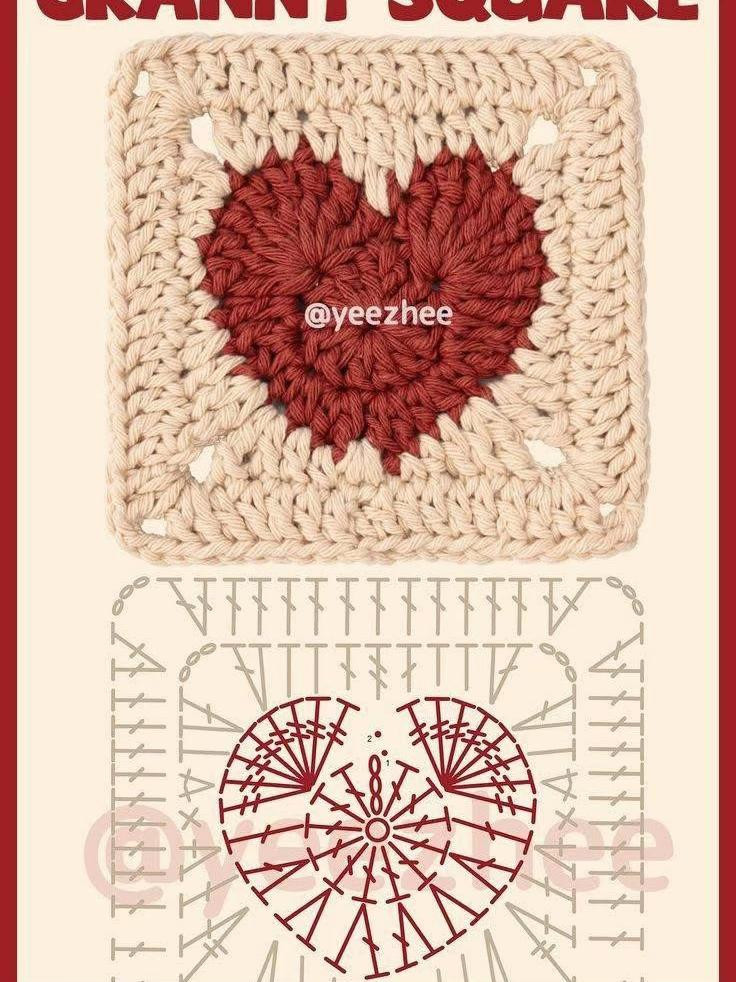 Floral Granny Square Crochet Pattern with Green and White Highlights