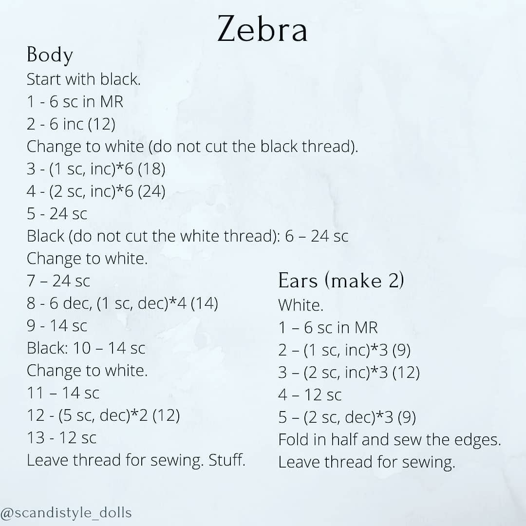 Free Crochet Pattern: Adorable Miniature Zebra