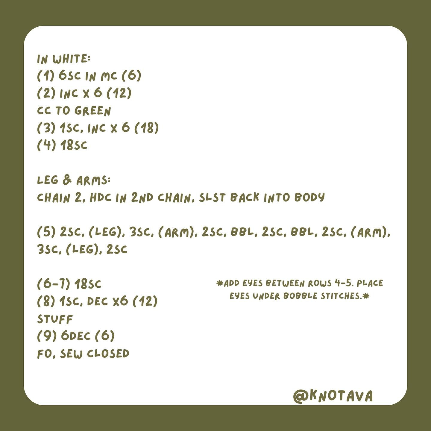 Free Crochet Pattern: Bob the Frog Plushie by Knotava