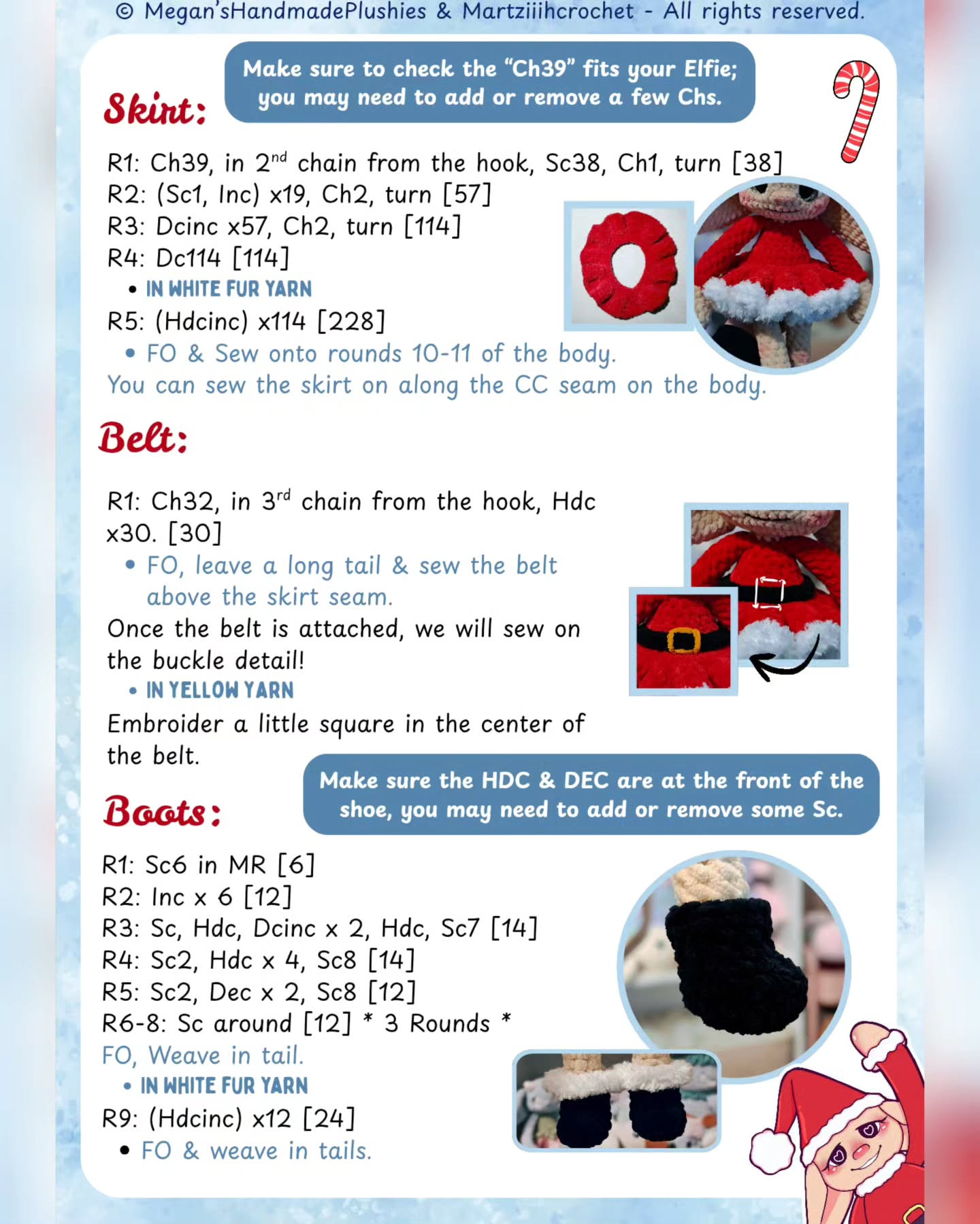 Free Crochet Pattern: Elfie the Miss Santa Amigurumi Doll