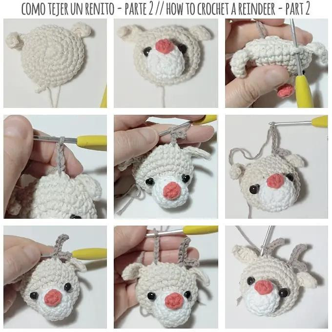 Free Crochet Pattern for Cute Reindeer Heads