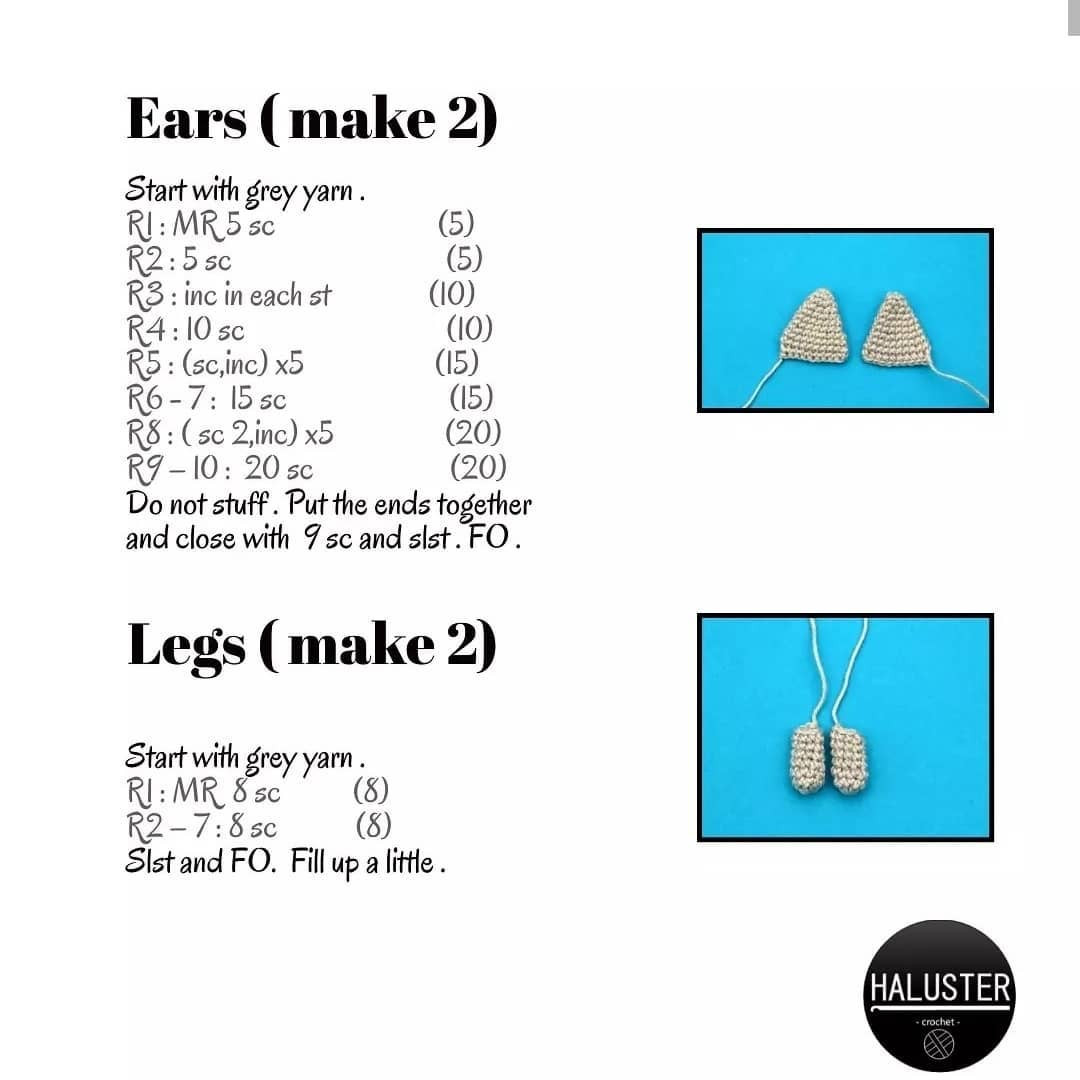 Free Crochet Pattern: Kaii the Elephant Cleaner Amigurumi