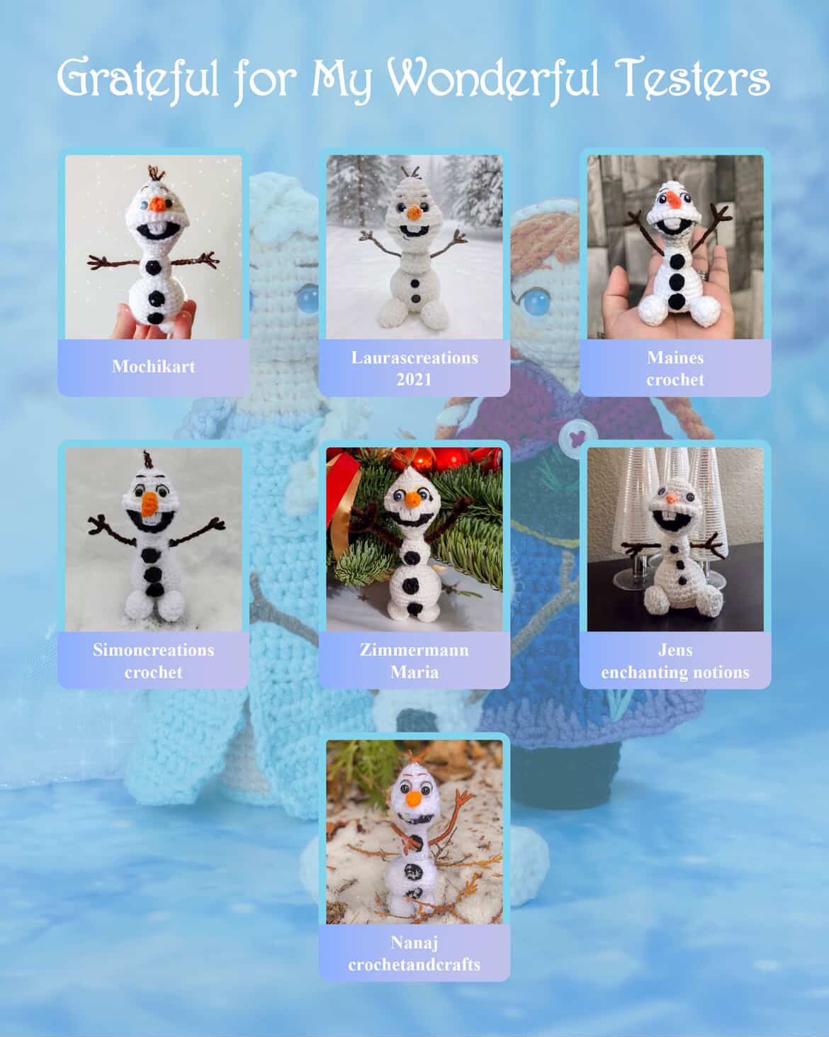 Frozen Characters Crochet Pattern Set: Elsa, Anna, and Olaf