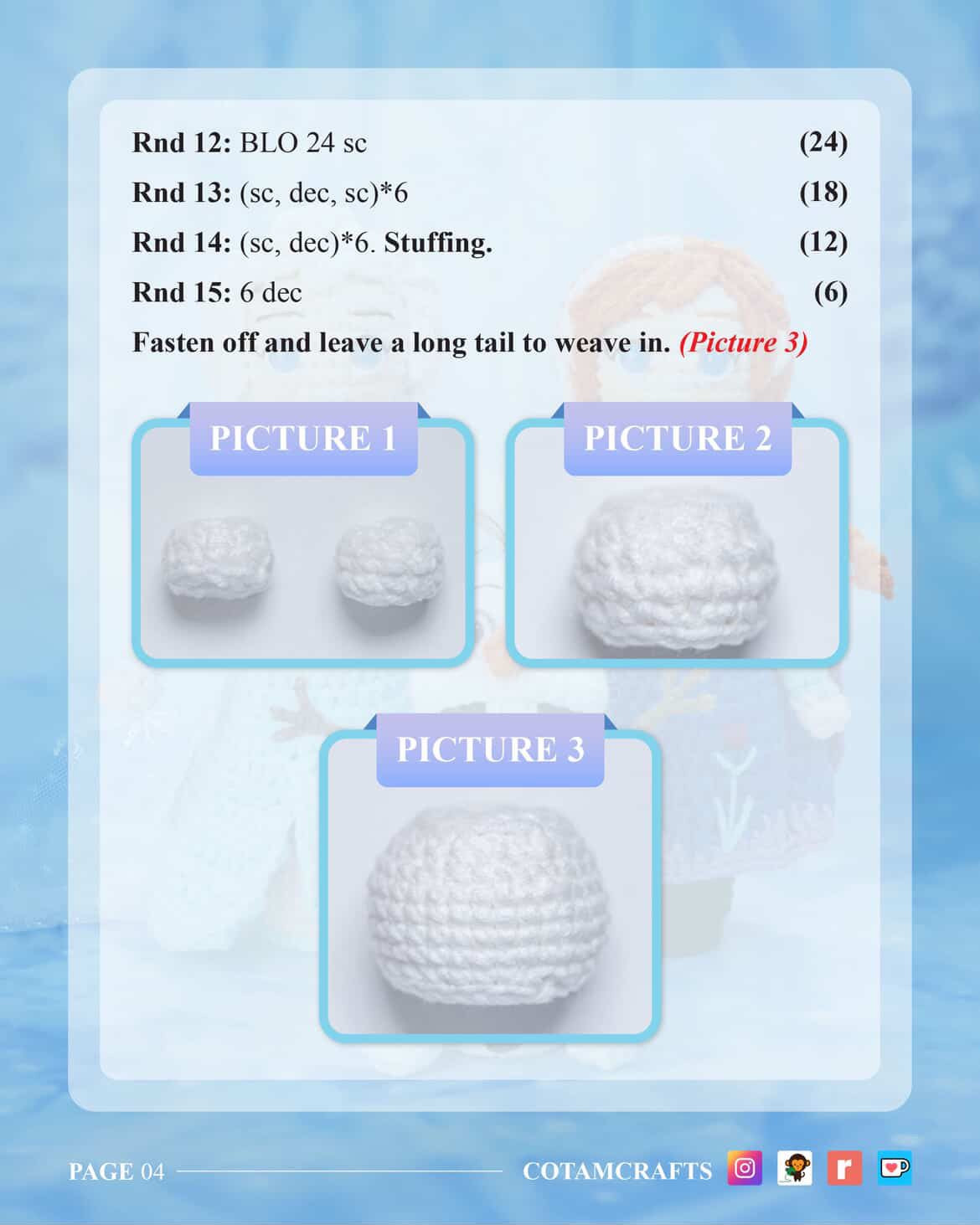 Frozen Characters Crochet Pattern Set: Elsa, Anna, and Olaf