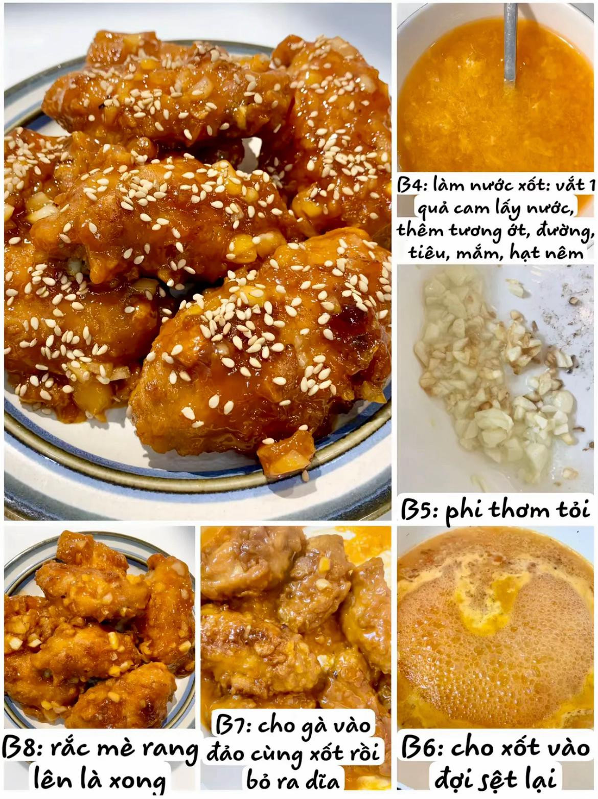 Gà Giòn Xốt Cam Thơm Lừng Khó Cưỡng