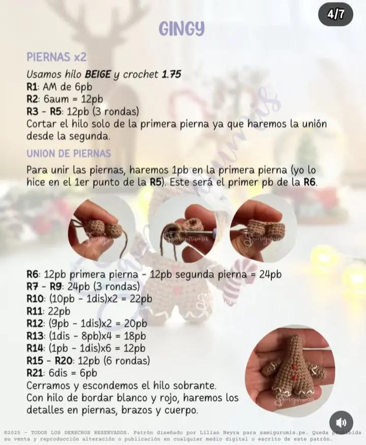 Gingy: Patrón Gratuito de Muñeco de Jengibre Amigurumi