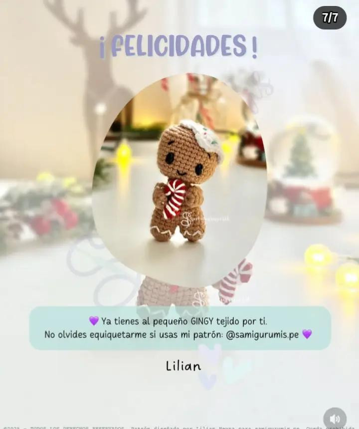 Gingy: Patrón Gratuito de Muñeco de Jengibre Amigurumi