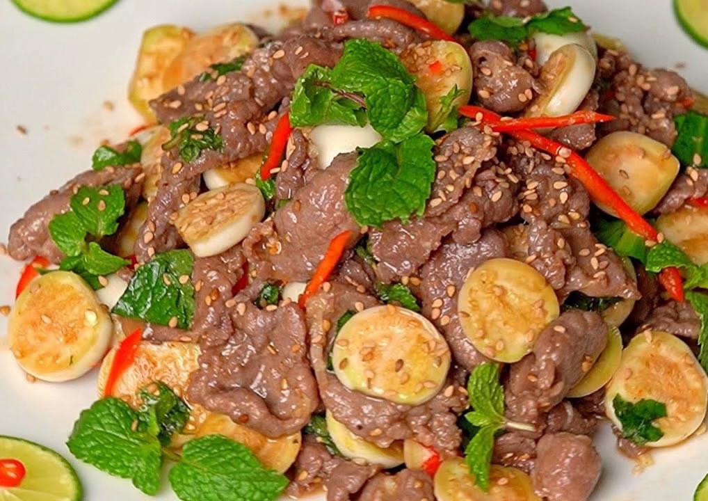 Gỏi Bò Cà Pháo Chua Cay Ngọt Ngào Hấp Dẫn