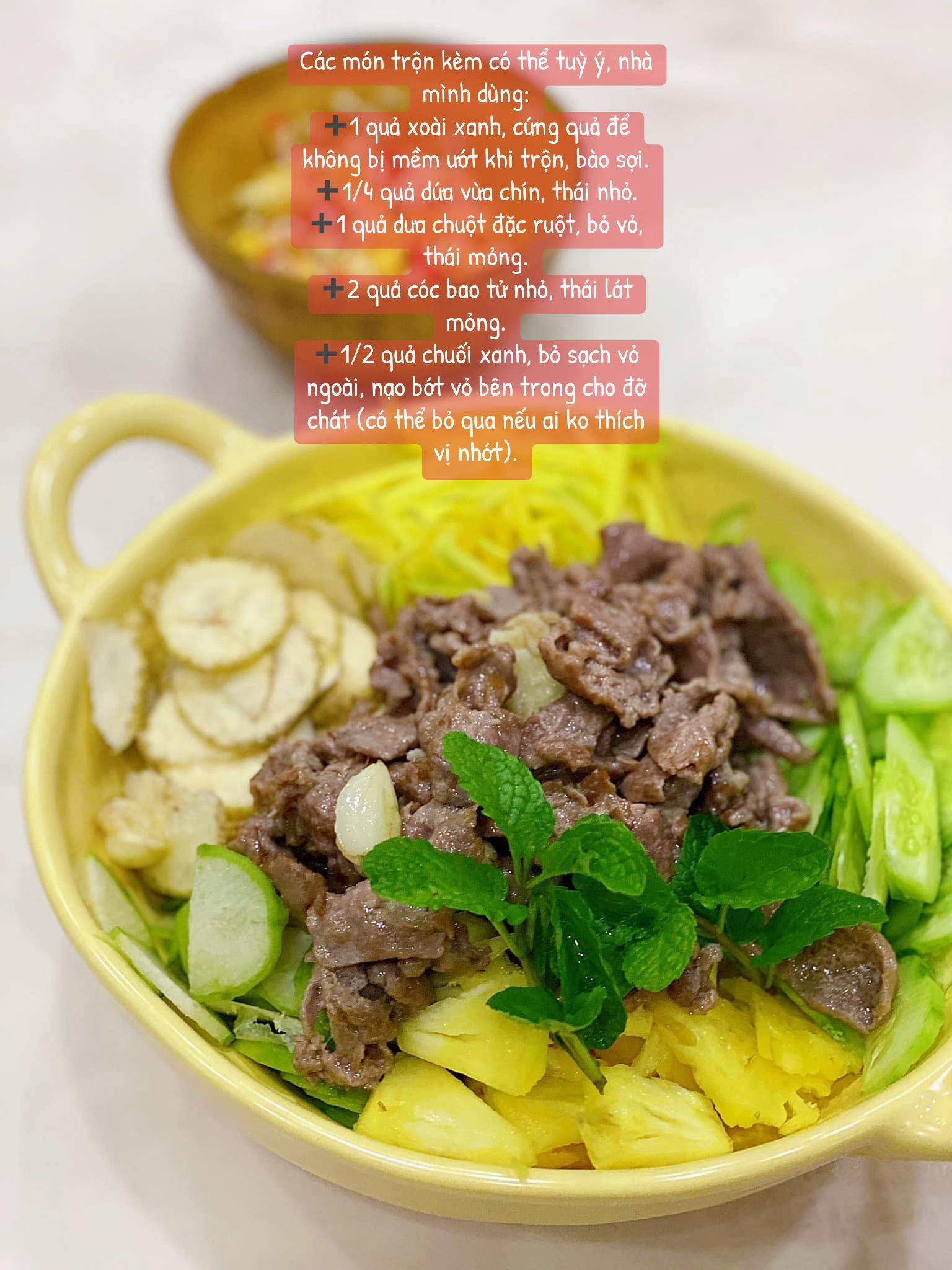 Gỏi Bò Xoài Non Thái Lan Tê Tái Vị Chua Cay